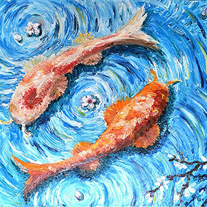 картина с рыбами