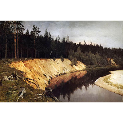 Картина Левитана Лесистый берег