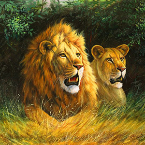 картина со львом
