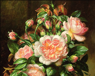 Картина «Английские розы в стеклянной вазе» Альберт Вильямс