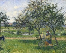 Крестьянка с  корзиной в саду, 1881 - Писсарро, Камиль