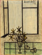 Натюрморт с цветами в бокале у окна - Бюффе, Бернар