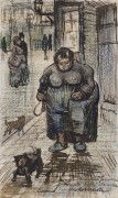 Женщина, выгуливающая собаку (Woman Walking Her Dog), 1886 - Гог, Винсент ван