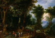Лесной пейзаж с Авраамом и Исааком - Брейгель, Ян (Старший)