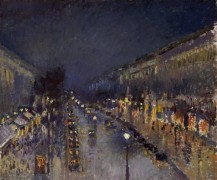 Бульвар Монмартр в ночное время - Писсарро, Камиль
