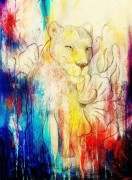 Львица в цветах - Сток