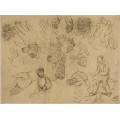 Наброски фигур и руки (Sketches of Figures and Studies of a Hand), 1890 - Гог, Винсент ван