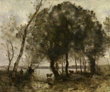 Пейзаж с озером - Коро, Жан-Батист Камиль