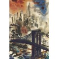 Бруклинский мост и панорама Нью-Йорка - Грос, Георг