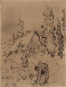 Зимний пейзаж с фигурами работников (Winter Landscape with Working Figures), 1890 - Гог, Винсент ван
