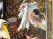 Женщина, выходящая из ванной, 1877 - Дега, Эдгар