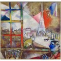 Вид на Париж из окна - Шагал, Марк Захарович