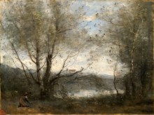 Пейзаж с прудом - Коро, Жан-Батист Камиль