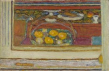 Корзина с фруктами, отраженная в зеркале - Боннар, Пьер