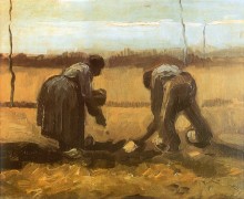 Крестьянин с крестьянкой сажают картофель - Гог, Винсент ван