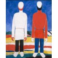 Две мужские фигуры (В белом и красном) - Малевич, Казимир