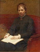 Портрет жены художника с книгой - Фантен-Латур, Анри