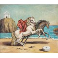 Две лошади на берегу моря - Кирико, Джорджо де