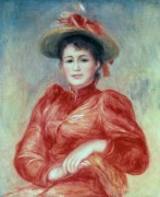 Молодая женщина в красной блузе - Ренуар, Пьер Огюст