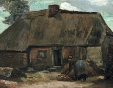 Коттедж с копающей крестьянкой (Cottage with Peasant Woman Digging), 1885 - Гог, Винсент ван