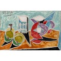 Натюрморт с кувшином и фруктами - Пикассо, Пабло