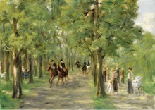Дорога в Тиргартене со всадниками и гуляющими, 1923 - Либерман, Макс