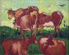 Коровы, по работе Жордэна (Cows (after Jorsaens)), 1890 - Гог, Винсент ван