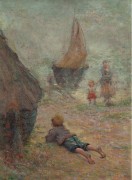 На песке, 1888 - Шуффенекер, Клод-Эмиль