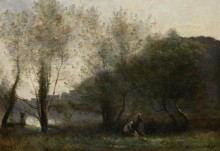 Утренний пейзаж с прудом, Виль-д'Авре - Коро, Жан-Батист Камиль
