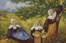 Три бретонки, собирающие яблоки - Бернар, Эмиль