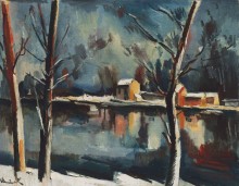 Зимний пейзаж с рекой - Вламинк, Морис де 