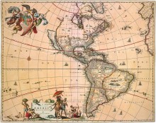 Карта Америки XVIIвека