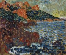 Красные скалы на берегу моря - Вальта, Луи