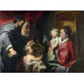 Мадонна с Младенцем со святым Иоанном Крестителем и его родителями - Йорданс, Якоб