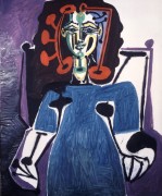 Дама в голубом на софе - Пикассо, Пабло