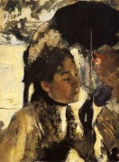 Тюильри, Женщина с зонтиком, 1877 - Дега, Эдгар