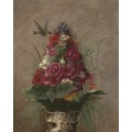 Цветочный натюрморт с колибри - Чейз, Уильям Меррит