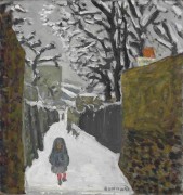 Зимний пейзаж с мальчиком в капюшоне - Боннар, Пьер