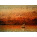Закат над Женевским озером - Курбе, Гюстав
