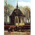Прихожане покидающие реформатскую церковь в Нюэнене (Chapel at Nuenen), 1884 - Гог, Винсент ван