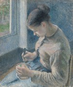 Завтрак, молодая крестьянка пьет кофе, 1881 - Писсарро, Камиль