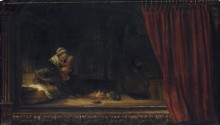 Святое Семейство с занавесью - Рембрандт, Харменс ван Рейн