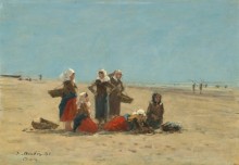 Женщины на пляже в Берке - Буден, Эжен