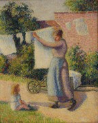 Женщина вешающая бельё, 1887 - Писсарро, Камиль