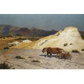 Львица со львятаи в пустыне - Жером, Жан-Леон 