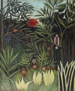 Обезьяны и попугай в девственном лесу - Руссо, Анри