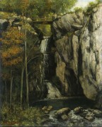 Пейзаж с водопадом - Курбе, Гюстав