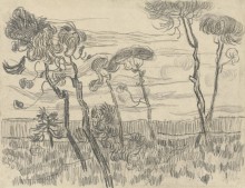 Шесть сосен у ограды (Six Pines near the Enclosure Wall), 1889 - Гог, Винсент ван