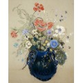 Цветы в синей вазе - Редон, Одилон