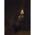 Старик, спящий у очага - Рембрандт, Харменс ван Рейн